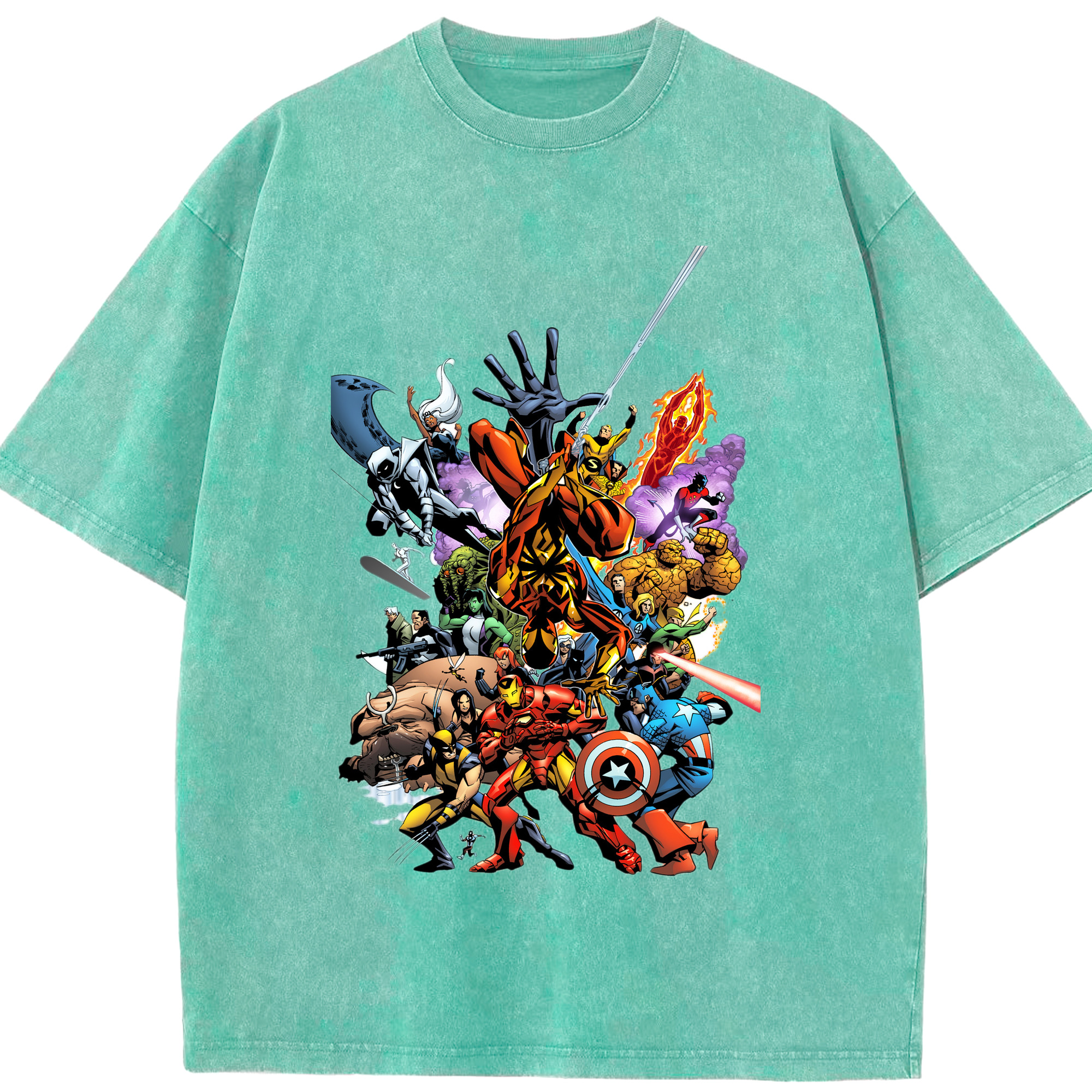 （画像用） アベンジャーズ The Avengers 綿100% ヴィンテージ風 半袖Tシャツ（フロントプリント）